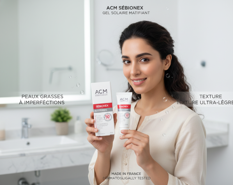ACM Laboratoire Dermatologique Sébionex Mattifying Sunscreen Gel SPF50+ | Oil-Free SPF for Oily & Acne-Prone Skin