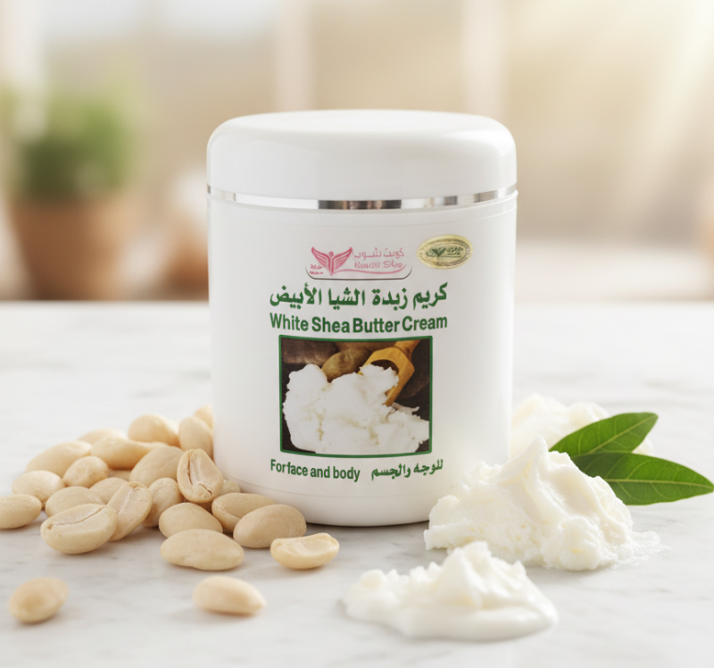 Kuwait Shop White Shea Butter Cream 500g: Night Cream for Face & Body – All Skin Types