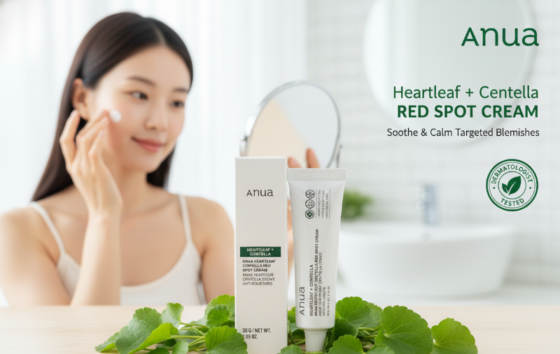 Anua Heartleaf Centella Red Spot Cream – Korean Soothing Cream for Sensitive Skin | Targets Redness & Irritation | Non-Comedogenic, Fragrance-Free
