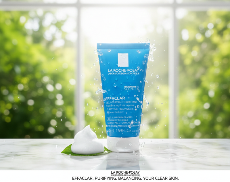 جل إيفاكلار الرغوي المُنقّي من لاروش بوزيه - للبشرة الدهنية، والمعرضة للشوائب، والحساسة  La Roche-Posay Effaclar Purifying Foaming Gel - For Oily, Blemish-Prone, and Sensitive Skin
