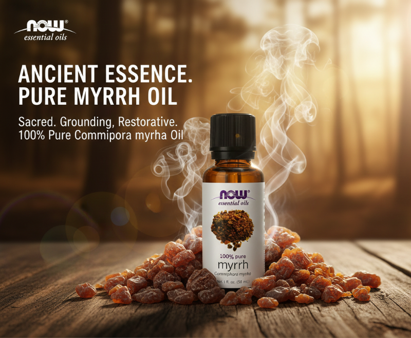 NOW Myrrh Essential Oil | 100% Pure Commiphora Myrrha for Skin, Meditation & Wellness