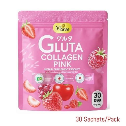 ماني جلوتا كولاجين وردي مضاد للشيخوخة، يدعم صحة البشرة، 30 كيسًا    Manee Gluta Collagen Pink Anti-aging Smooth Skin Supports Healthy 30 Sachets