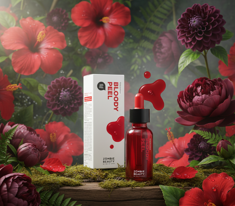 SKIN1004 Zombie Beauty Bloody Peel | 60-Second AHA BHA Peel | 17% Glycolic & Salicylic Acid Exfoliant | With Tomato & Beet Calming