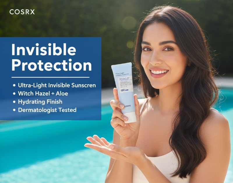 COSRX Ultra-Light Invisible Sunscreen SPF50 PA++++ | Hydrating Chemical Sunscreen for All Skin Types