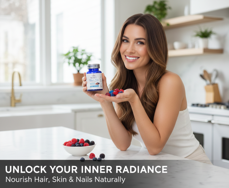 Infinity Biovita Vegan Gummies | Multivitamin Gummies for Hair, Skin & Nails with Mixed Berry Flavor