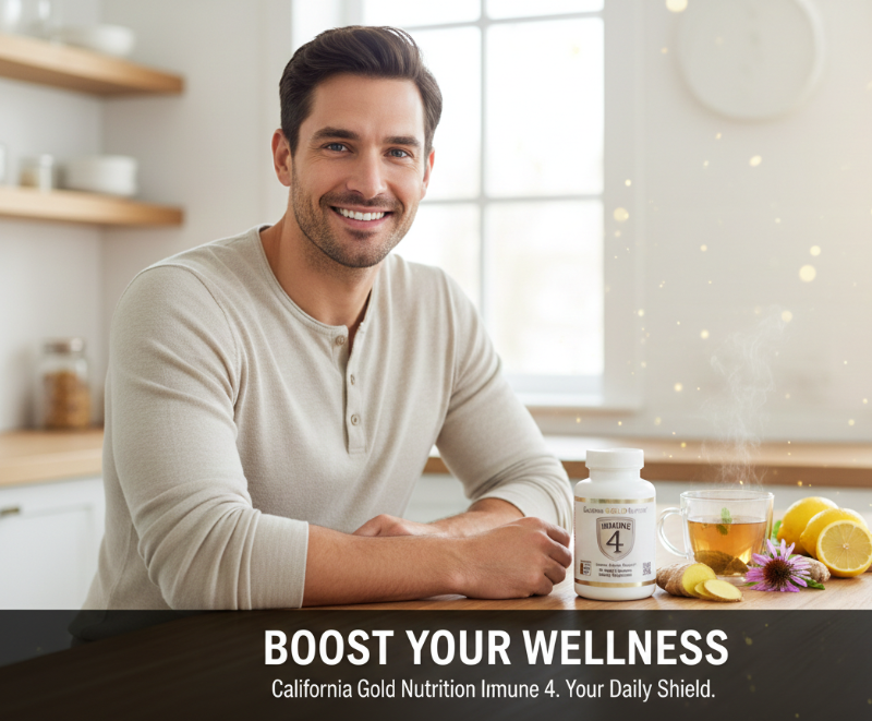 California Gold Nutrition Immune 4 | Vitamin C, D, Zinc & Selenium Blend for Immune Support