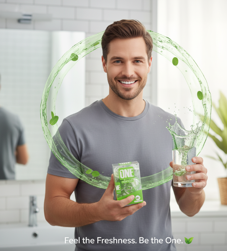 كبسولات غسول الفم "ون أدفانسد" بنكهة الشاي الأخضر | 20 كبسولة، خالية من الكحول، نفس منعش ومضادة للبكتيريا One Advanced Green Tea Flavor Mouthwash Capsules | 20 Capsules, Alcohol-Free, Fresh Breath & Antibacterial