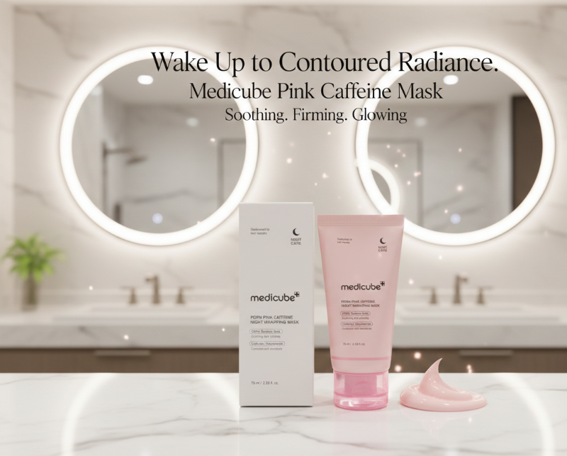 Medicube PDRN Pink Caffeine Night Wrapping Mask | Overnight Firming Mask for Contour & Puffiness