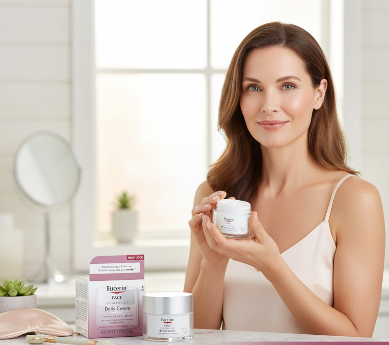 Eucerin Q10 Revitalize Daily Face Cream | Anti-Wrinkle Moisturizer with Coenzyme Q10 | Dermatologist Recommended, Fragrance-Free