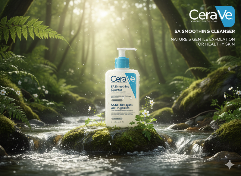 غسول سيرافي إس إيه المنعم - غسول للوجه والجسم بحمض الساليسيليك للبشرة الخشنة والمتشققة CeraVe SA Smoothing Cleanser - Salicylic Acid Face & Body Wash for Rough, Cracked Skin