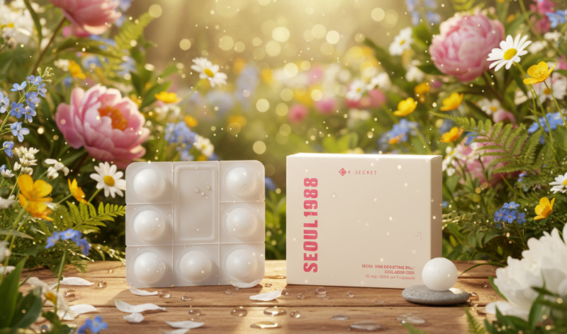 K-Secret Seoul 1988 Boosting Ball: Collagen 100% | Pure Hydrolyzed Collagen Ball | Freeze-Dried Booster for Hydration & Elasticity