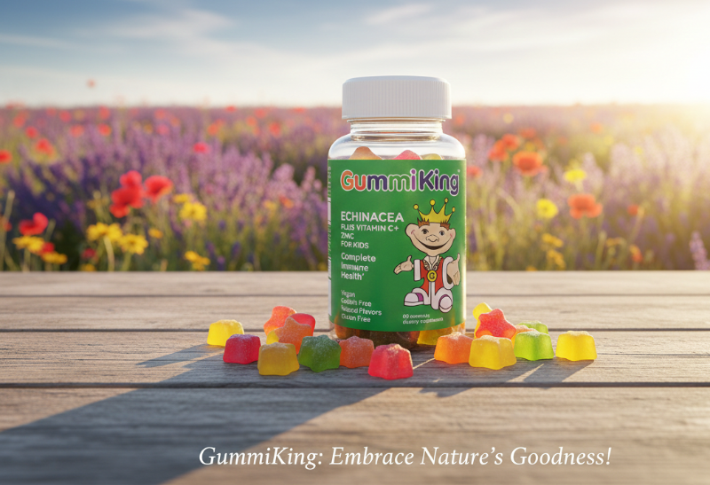 Gummi King Echinacea Plus Vitamin C & Zinc for Kids | Vegan Immune Support Gummies