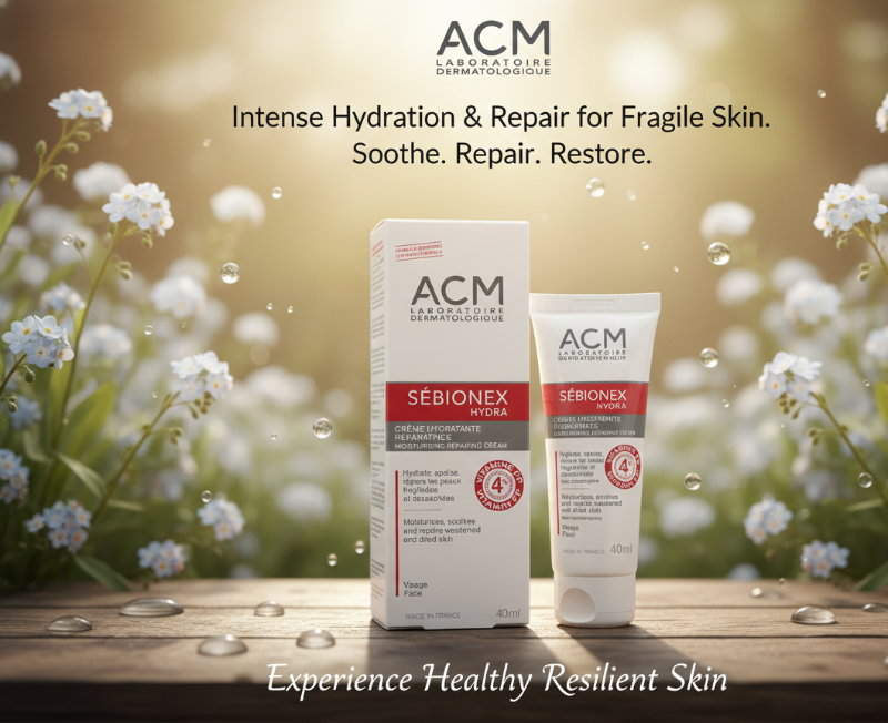 ACM Sébionex Hydra Repair Cream – Moisturizer for Sensitive & Weakened Skin | Niacinamide Barrier Repair | Fragrance-Free, Non-Comedogenic – 40ml