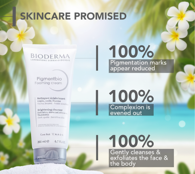 كريم بيوديرما بيجمنتبيو الرغوي - منظف مقشر ومُفتّح للبشرة الحساسة والمعرضة للبقع  Bioderma Pigmentbio Foaming Cream - Exfoliating and Brightening Cleanser for Sensitive and Spot-Prone Skin