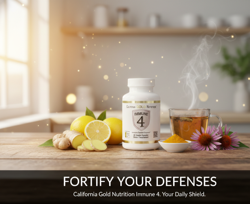 California Gold Nutrition Immune 4 | Vitamin C, D, Zinc & Selenium Blend for Immune Support