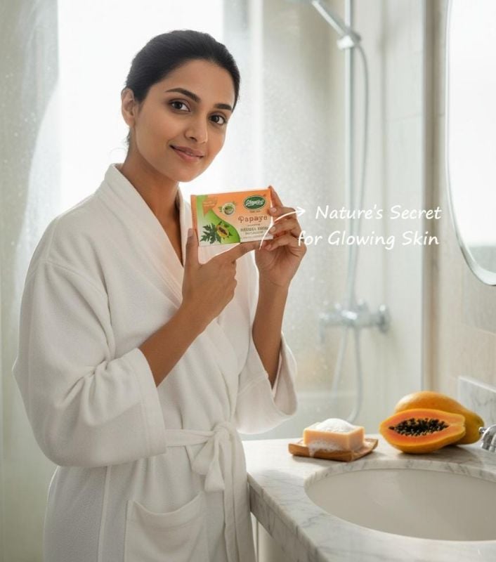 صابون بياري العشبي بالبابايا | صابون طبيعي للتنظيف والتفتيح 75 جرام  Piyari Herbal Papaya Soap | Natural Cleansing and Brightening Soap 75g