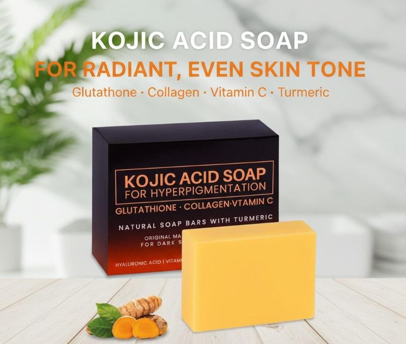 صابون حمض الكوجيك والجلوتاثيون | لتصحيح البقع الداكنة وتفتيح البشرة Kojic Acid and Glutathione Soap | For Dark Spot Correction and Skin Brightening