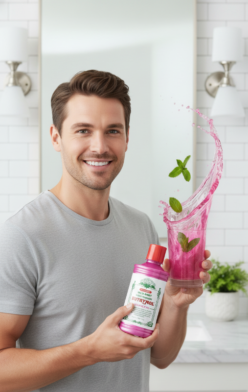 غسول فم يوثيمول بنكهة النعناع الخفيف والخالي من الكحول | تنظيف لطيف، يحارب رائحة الفم الكريهة والبلاك | ٥٠٠ مل EUthymol Mild Mint Alcohol-Free Mouthwash | Gentle Cleansing, Fights Bad Breath and Plaque | 500ml