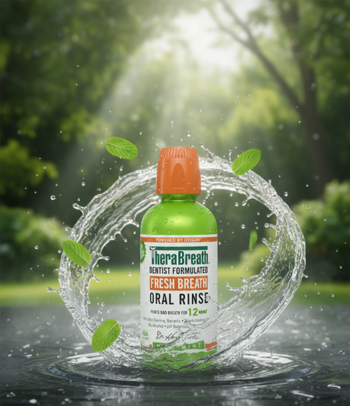 Therabreath Fresh Breath Mouthwash, Mild Mint Flavor | Dentist Formula for 12-Hour Bad Breath Control | Alcohol-Free
غسول الفم ثيرابريث لنفَس منعش، بنكهة النعناع الخفيفة | تركيبة أطباء الأسنان للتحكم في رائحة الفم الكريهة لمدة ١٢ ساعة | خالٍ من الكحول