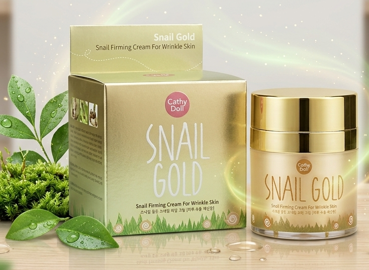 Cathy Doll Snail Gold Firming Cream: 60% Snail Mucin & 24K Gold – Reduces Wrinkles & Boosts Elasticity