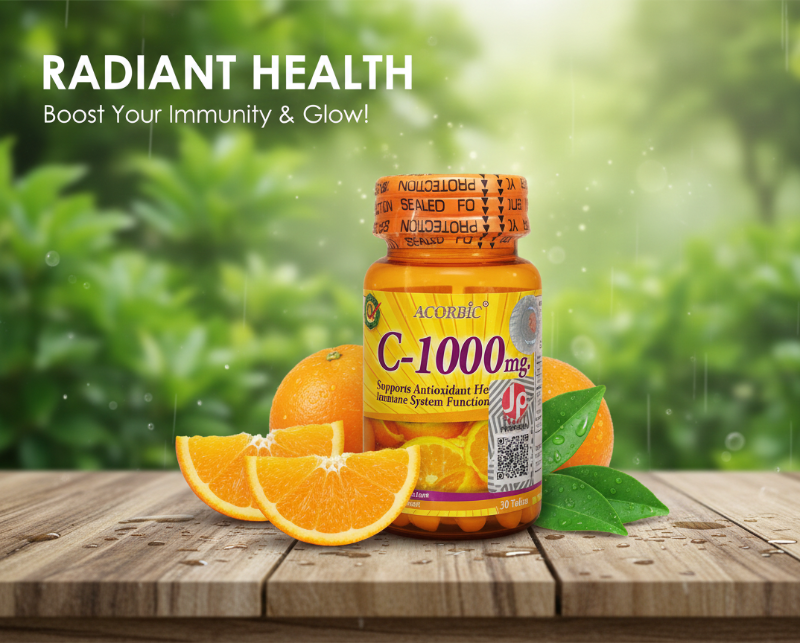 Ascorbic C-1000mg Vitamin C Tablets | Immune Support & Antioxidant Supplement for Vegetarians