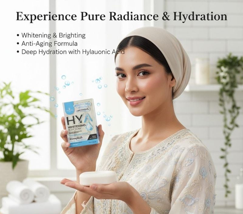صابون هايا لتفتيح الجسم من بريشس سكين | صابون مضاد للشيخوخة ومفتح للبشرة مع حمض الهيالورونيك Haya Body Whitening Soap by Precious Skin | Anti-Aging and Skin Brightening Soap with Hyaluronic Acid