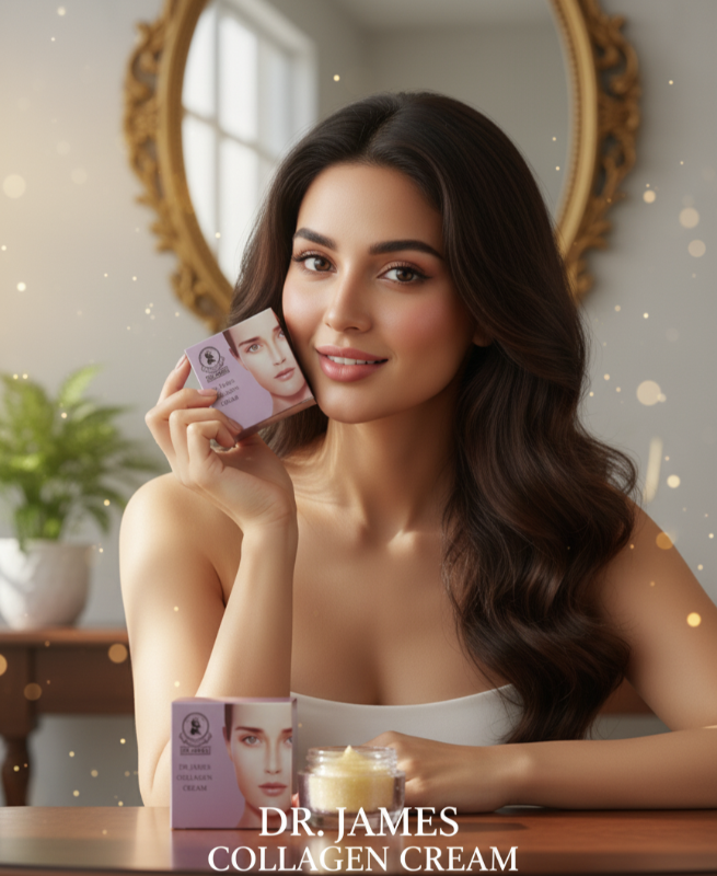 كريم الكولاجين من دكتور جيمس | تركيبة عشبية طبيعية 100% لتفتيح البشرة وحمايتها من الأشعة فوق البنفسجية وتقليل التجاعيد  
Dr. James Collagen Cream | 100% Natural Herbal Formula for Skin Brightening, UV Protection, and Wrinkle Reduction