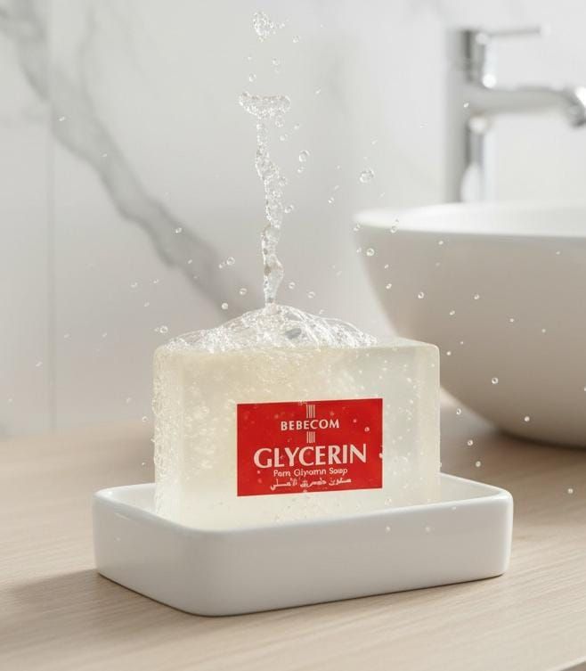 صابون بيبيكوم بالجلسرين النقي | قالب ترطيب لطيف للبشرة الجافة والحساسة Bebecom Pure Glycerin Soap | Gentle Moisturizing Bar for Dry and Sensitive Skin