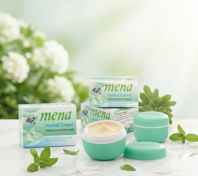 كريم مينا العشبي - لتفتيح البشرة وتقليل البقع (يتضمن إشعارًا هامًا للسلامة) Mena Herbal Cream - Skin Lightening and Spot Reduction (Includes Important Safety Notice)