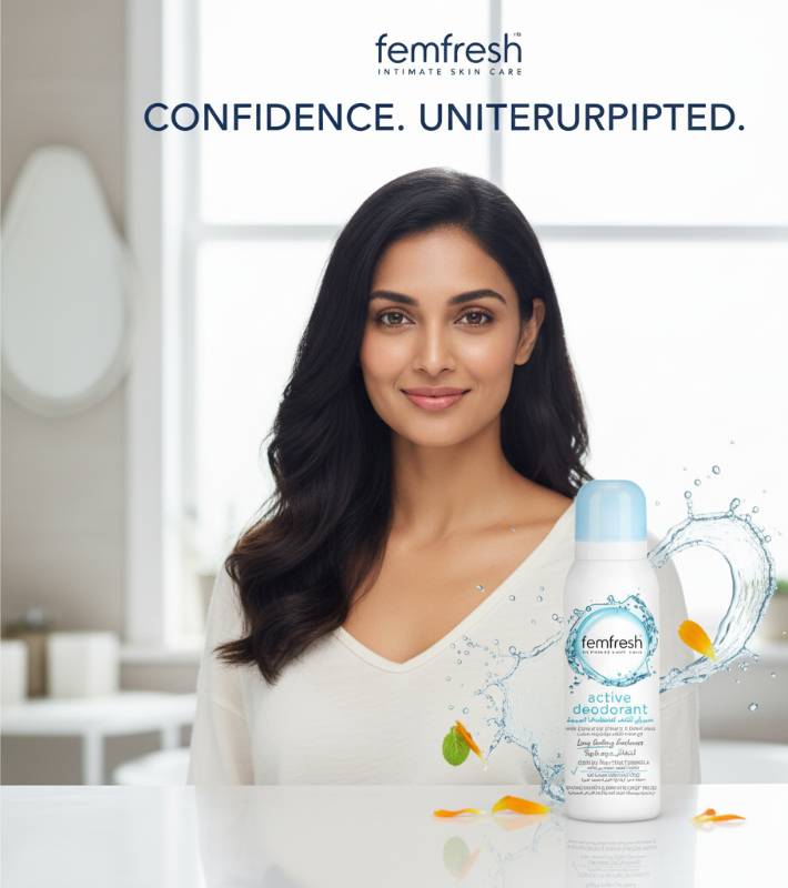 بخاخ مزيل عرق فيم فريش أكتيف للمناطق الحميمة | للمناطق الحميمة الخارجية، ١٢٥ مل  Femfresh Active Intimate Deodorant Spray | For External Intimate Areas, 125 ml