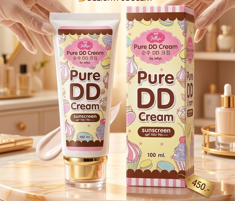 Jellys Pure DD Cream SPF 100 PA+++: Water Break Whitening Body Cream with Glutathione & Vitamins – 100ml