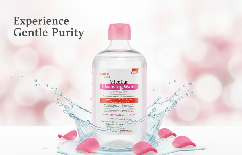 ماء كوكسيكس كير ميسيلار المنظف - خالٍ من العطور، ٥٠٠ مل، للوجه والعينين | ابتكار ألماني  Coxix Care Micellar Cleansing Water - Fragrance-Free, 500ml, for Face and Eyes | German Innovation