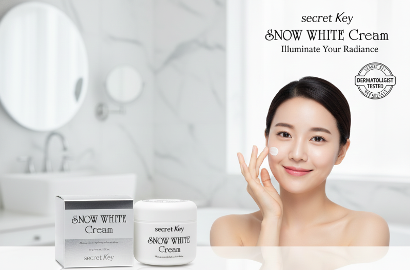 Secret Key Snow White Cream – Niacinamide Brightening Cream | Tone-Up Base & Hydrating Moisturizer | For Even, Radiant Skin