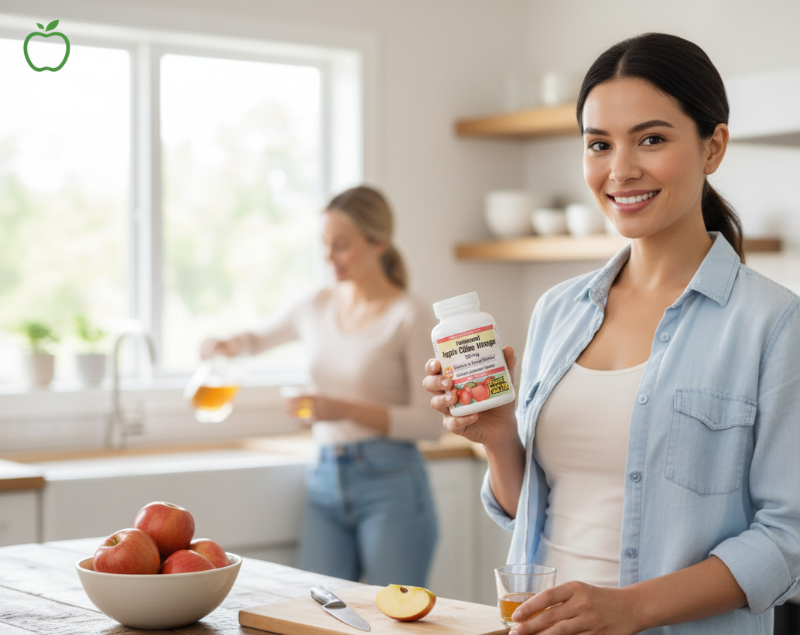 Natural Factors Fermented Apple Cider Vinegar Capsules | 500 mg with “The Mother” for Digestion & Wellness