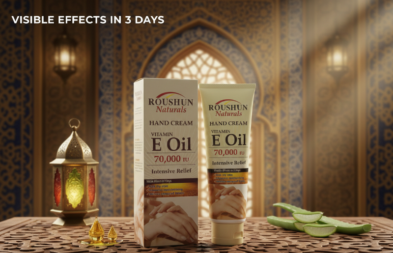 Roushun Naturals Vitamin E Oil Hand Cream | 70,000 IU Intensive Moisture for Dry, Chapped Skin
