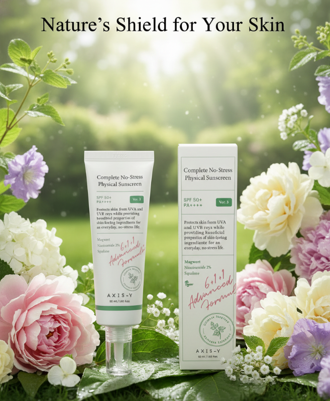 AXIS-Y Complete No-Stress Physical Sunscreen SPF 50+ PA++++ | Mineral Sunscreen with Niacinamide & SYN-Coll