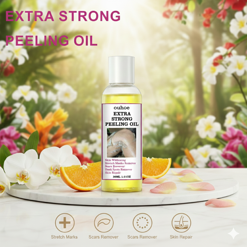 زيت التقشير فائق القوة من أوهو - تقشير كيميائي منزلي لتفتيح اسمرار الكوعين والركبتين وعلامات التمدد  Ouhoe Extra Strength Peeling Oil - At-Home Chemical Peel for Dark Elbows, Knees, and Stretch Marks 30ml