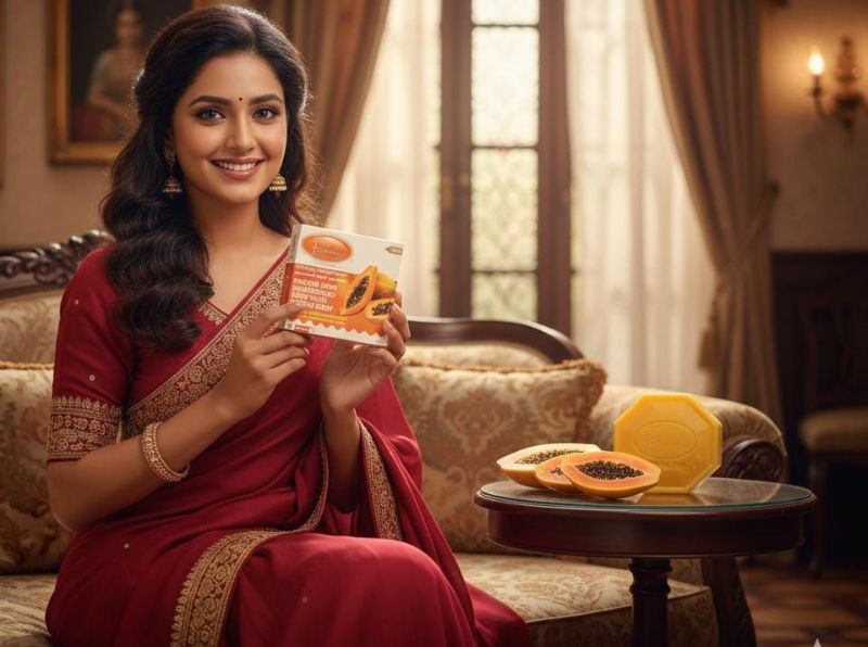 صابون البابايا الطبيعي من إف كوزمتكس | صابون لتفتيح البشرة 125 جرام بخلاصة البابايا وفيتامين E  
F Cosmetics Natural Papaya Soap | Skin Lightening Soap 125g with Papaya Extract and Vitamin E