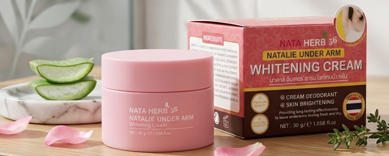Nata Herb 56 Natalie Under Arm Whitening Cream 30g: Cream Deodorant & Brightener – Prevents Darkening from Friction