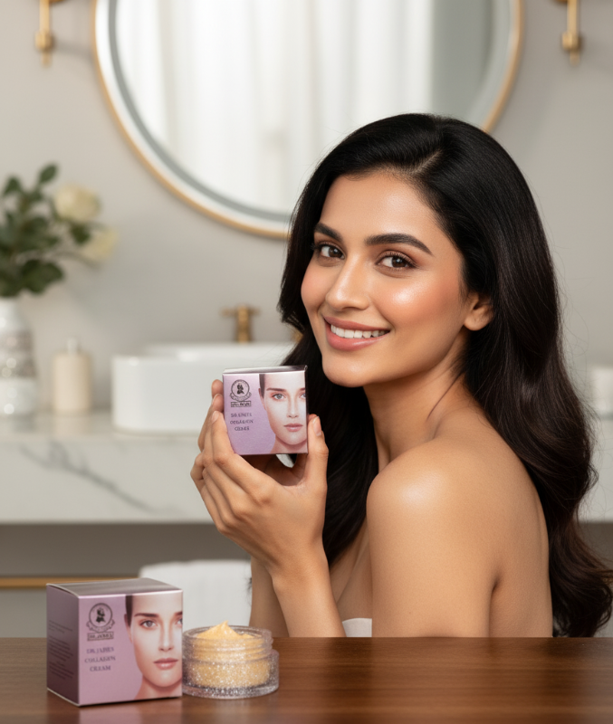 كريم الكولاجين من دكتور جيمس | تركيبة عشبية طبيعية 100% لتفتيح البشرة وحمايتها من الأشعة فوق البنفسجية وتقليل التجاعيد  
Dr. James Collagen Cream | 100% Natural Herbal Formula for Skin Brightening, UV Protection, and Wrinkle Reduction