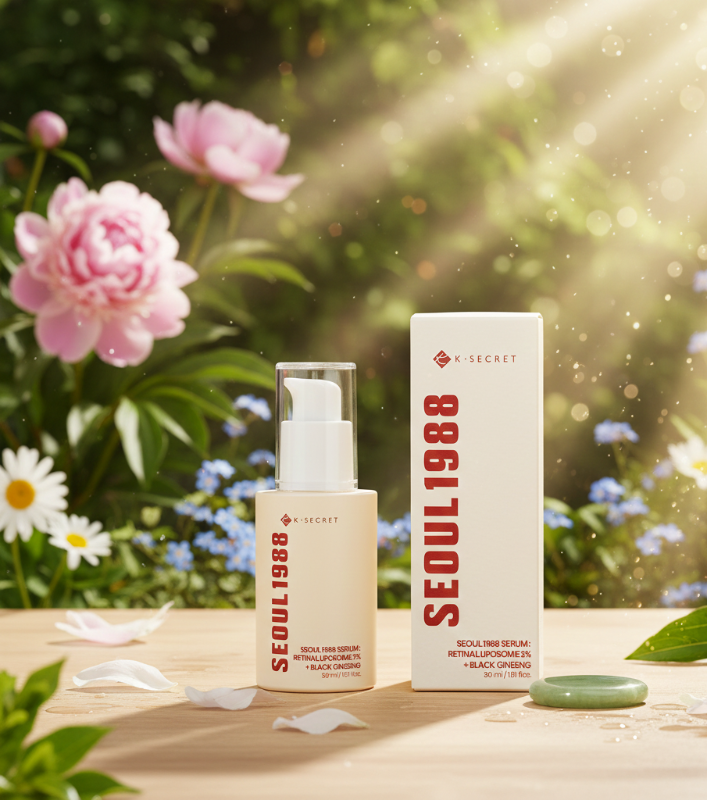 K-Secret Seoul 1988 Serum | 2% Retinal Liposome + 58% Black Ginseng | Anti-Aging Serum for Wrinkles & Firmness | Fragrance-Free