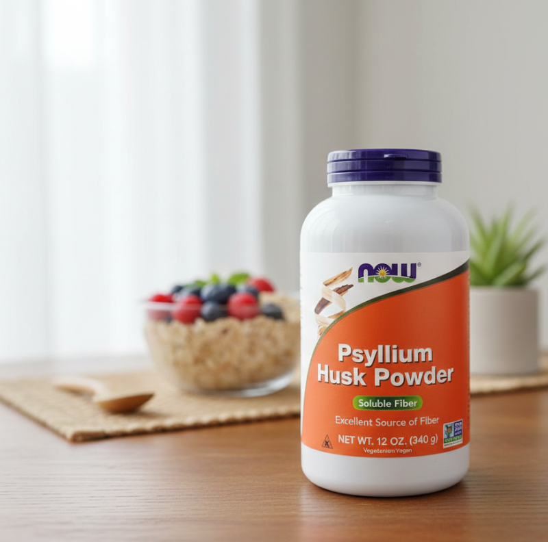 NOW Foods Psyllium Husk Powder | Organic Soluble Fiber for Digestive & Heart Health