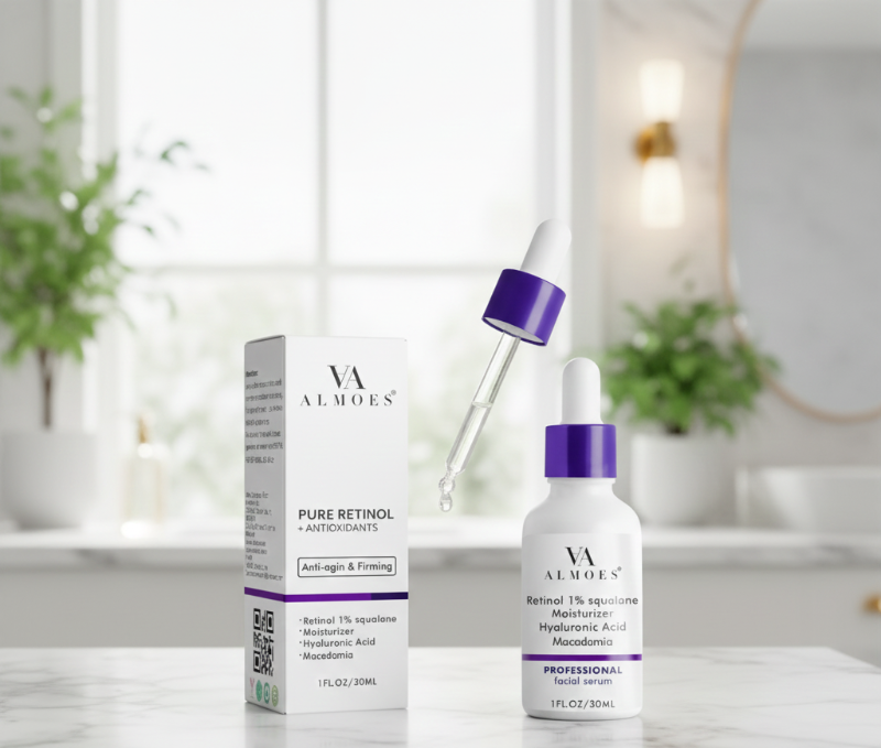 VA ALMOES Pure Retinol + Antioxidants Serum | 1% Retinol Serum for Wrinkles & Firming