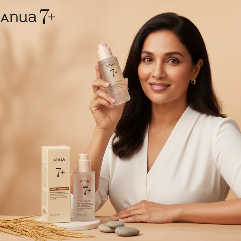 Anua 7 Rice Ceramide Hydrating Barrier Serum | 7 Rice Extracts + Ceramides + 3% Niacinamide | Hydrating & Brightening Barrier Repair Serum