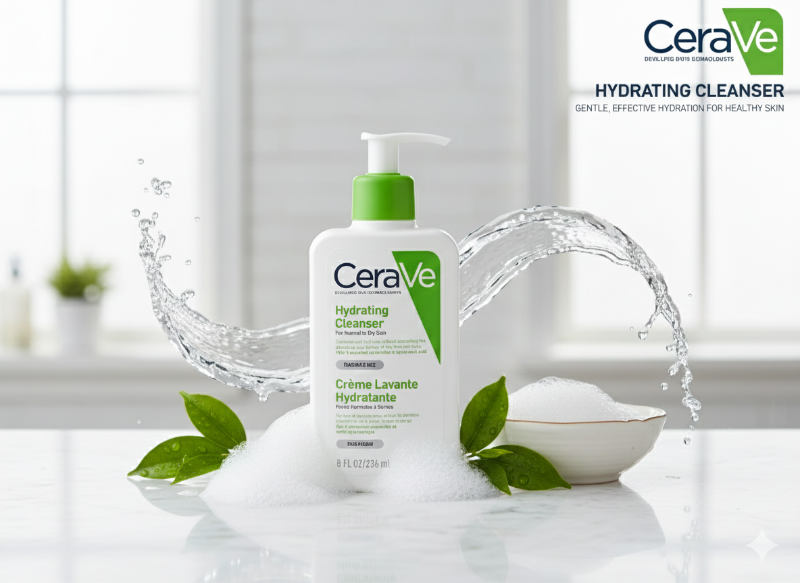 غسول سيرافي المرطب - غسول للوجه والجسم خالٍ من العطور، مناسب للبشرة العادية إلى الجافة CeraVe Hydrating Cleanser - Fragrance-Free Face & Body Wash, Suitable for Normal to Dry Skin