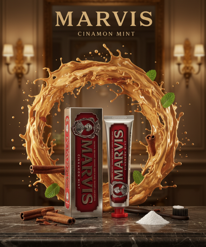 Marvis Cinnamon Mint Toothpaste 85ml – Italian Luxury Toothpaste | Sweet Cinnamon & Brisk Mint | Fluoride-Free, Vegan, Paraben-Free | Plaque Removal, Stain Removal & Fresh Breath