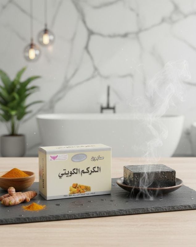 صابون الكركم الكويتي | صابون طبيعي لتفتيح البشرة بالكركم والمر Kuwaiti Turmeric Soap | Natural Skin Lightening Soap with Turmeric and Myrrh