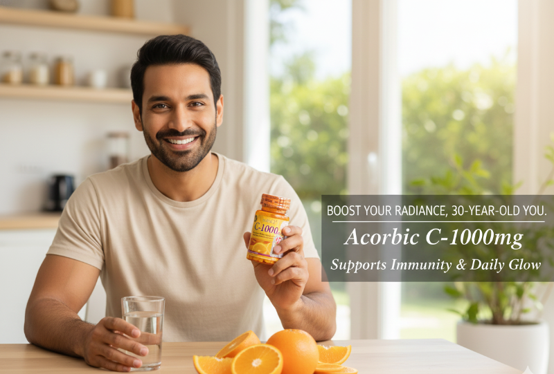 Ascorbic C-1000mg Vitamin C Tablets | Immune Support & Antioxidant Supplement for Vegetarians