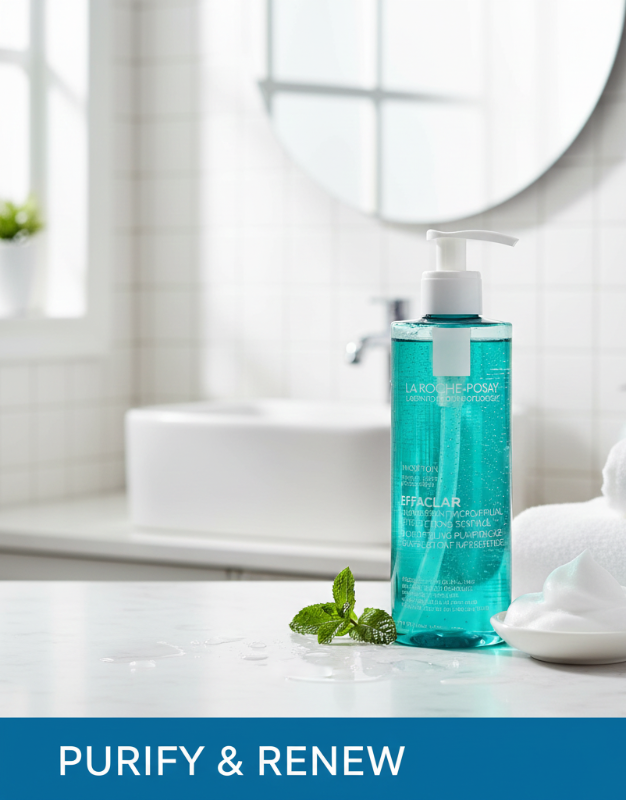 جل إيفاكلار مايكرو بيلينج المُنقّي من لاروش بوزيه - غسول مُقشّر مع ٢٪ حمض الساليسيليك وحمض الليبوهيدروكسي (LHA)  La Roche-Posay Effaclar Micro-Peeling Purifying Gel - Exfoliating Wash with 2% Salicylic Acid and Lipohydroxy Acid (LHA)