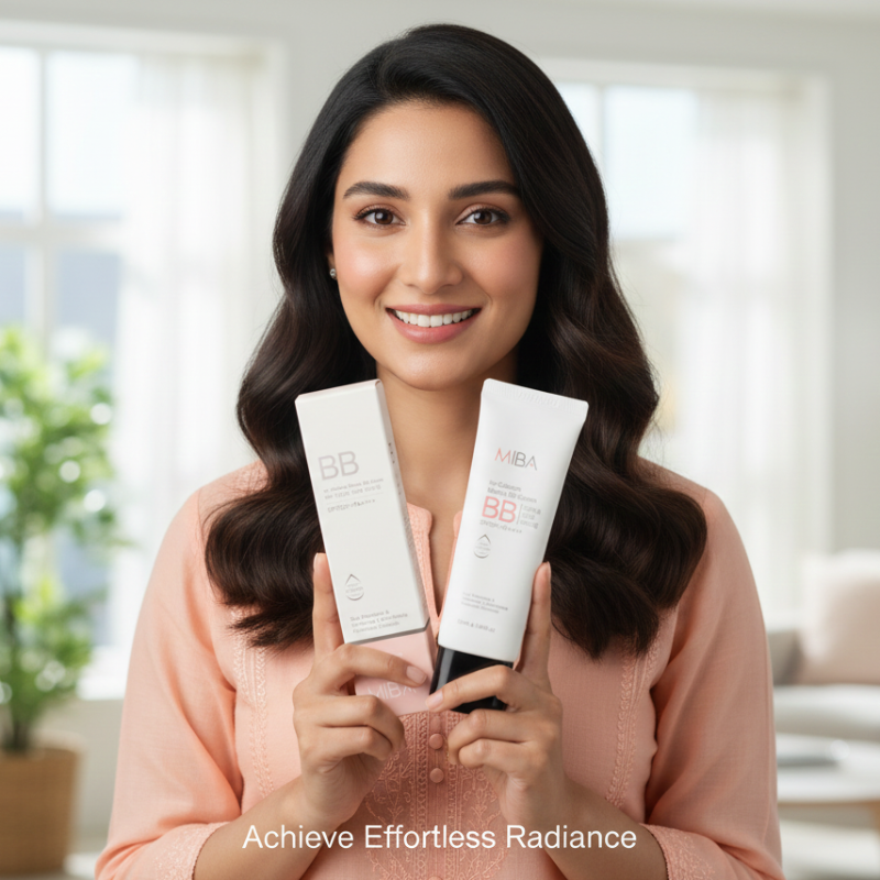 MIBA Ion Calcium Mineral BB Cream | SPF50+ PA++++ | Triple-Function Foundation (Whitening, Anti-Wrinkle, Sunscreen) | For Sensitive Skin